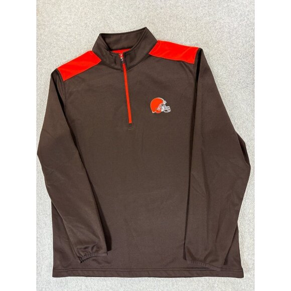 Cleveland Browns NFL Team Apparel 1/4 Zip Sideline Pullover (Men's XL) Brown - Picture 1 of 12